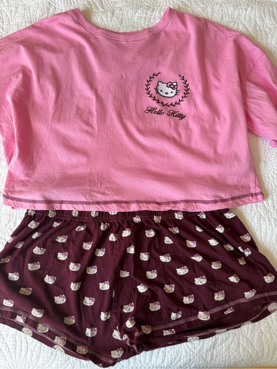 Hello Kitty Other - Primark Hello Kitty Pink & Burgundy Pajama Set